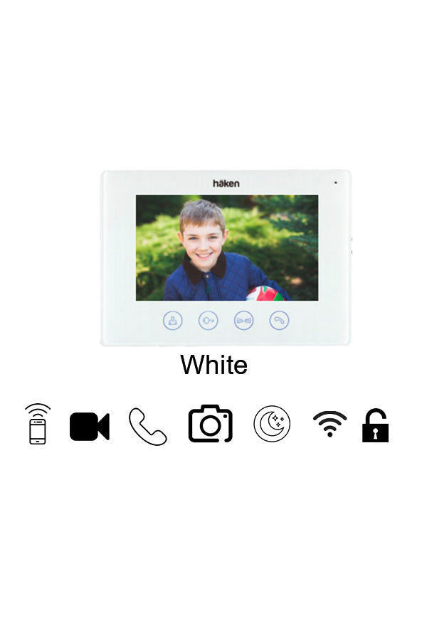 Wire Video Door Phone with Integrate Mobile App Technology - WHITE