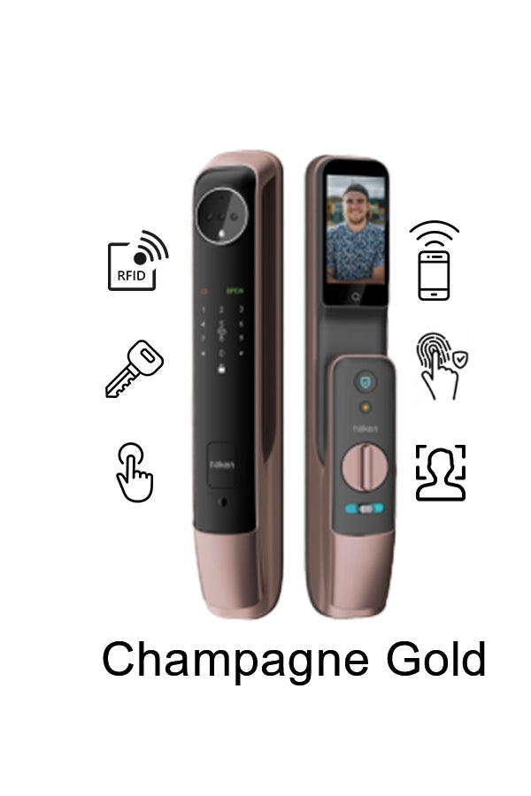 Face Recognition Main Door Lock (HDLE-FR600) - CHAMPEGNE GOLD