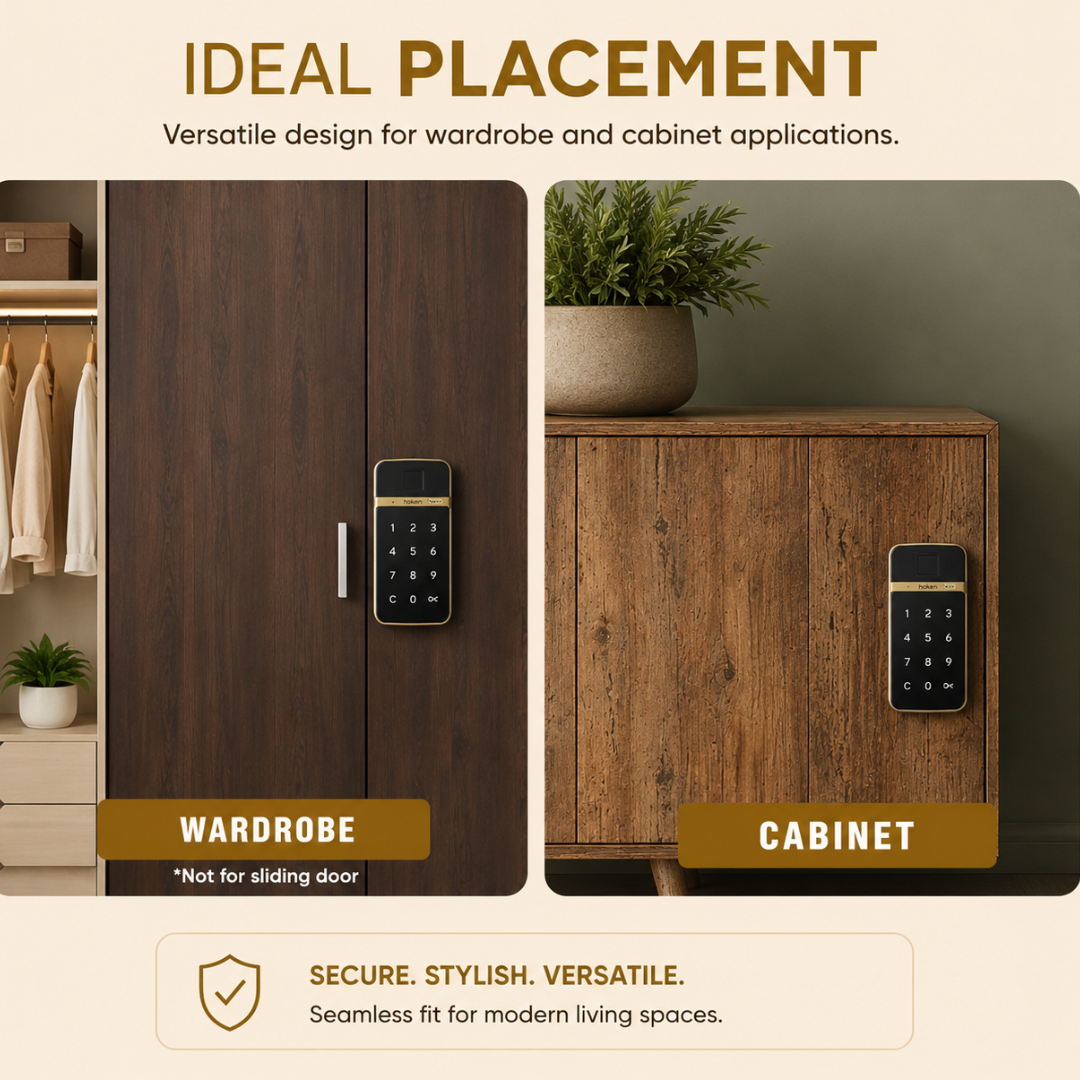 Digital Furniture Smart Lock (CLARA) Gold