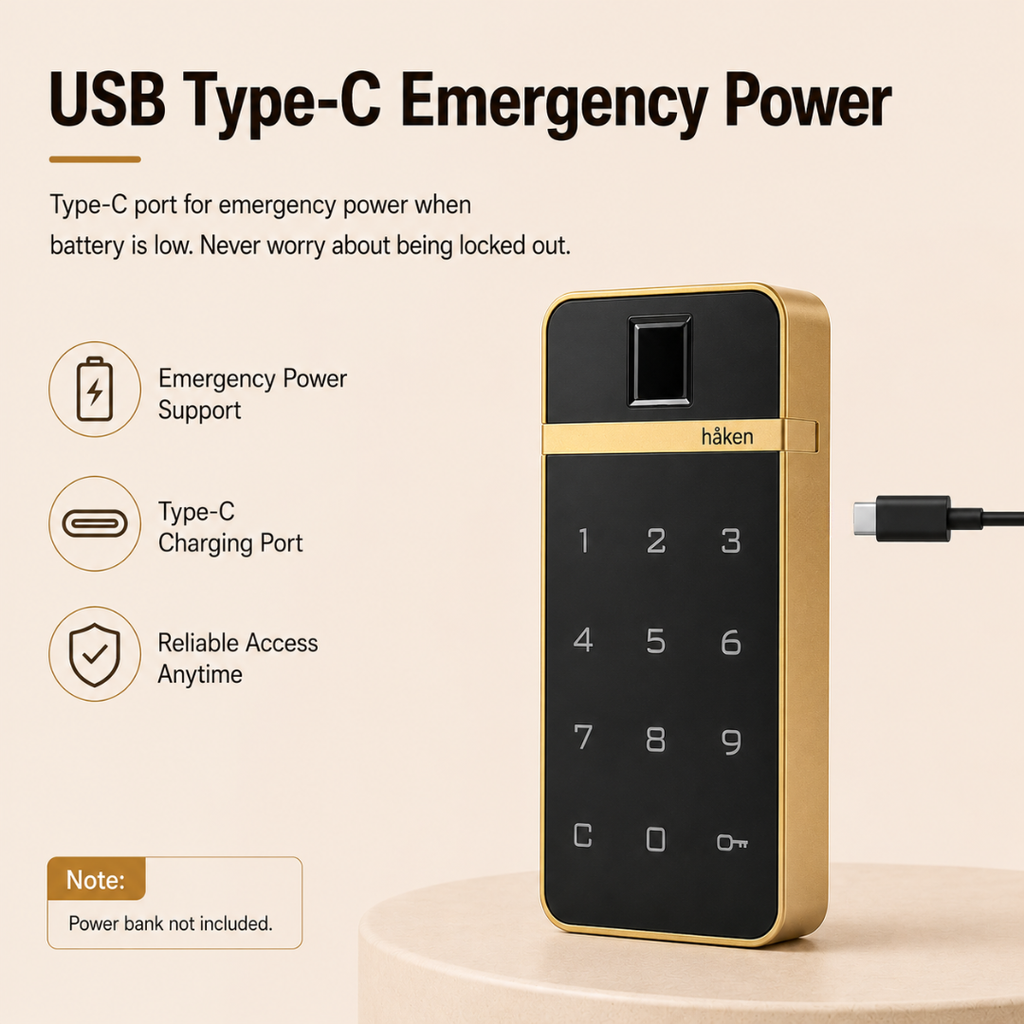 Digital Furniture Smart Lock (CLARA) Gold