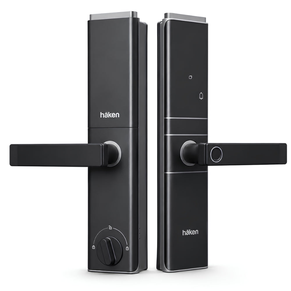 HDLE-ARYA Smart Mortise Door Lock (Black)| 5-Way Access | Fingerprint, RFID Card, Touch Pad, Mechanical Key & WiFi App