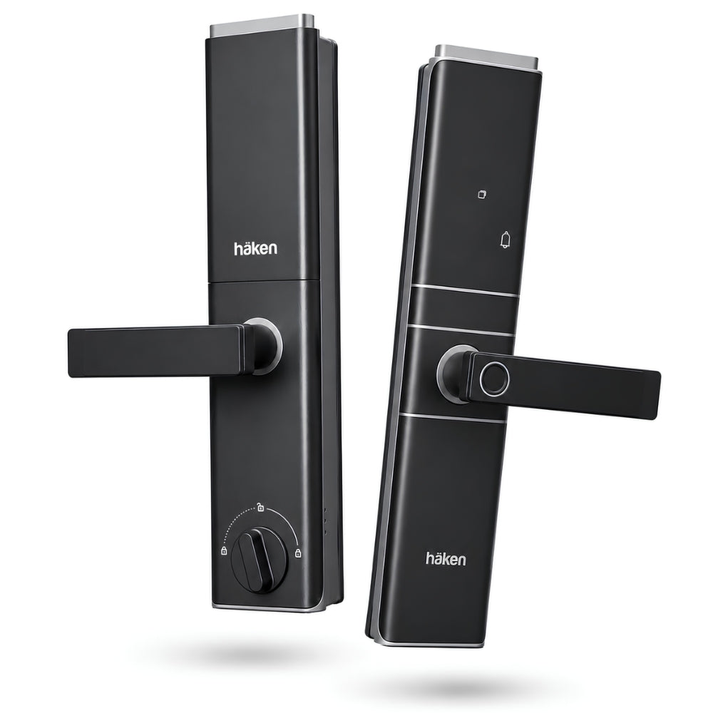 HDLE-ARYA Smart Mortise Door Lock (Black)| 5-Way Access | Fingerprint, RFID Card, Touch Pad, Mechanical Key & WiFi App