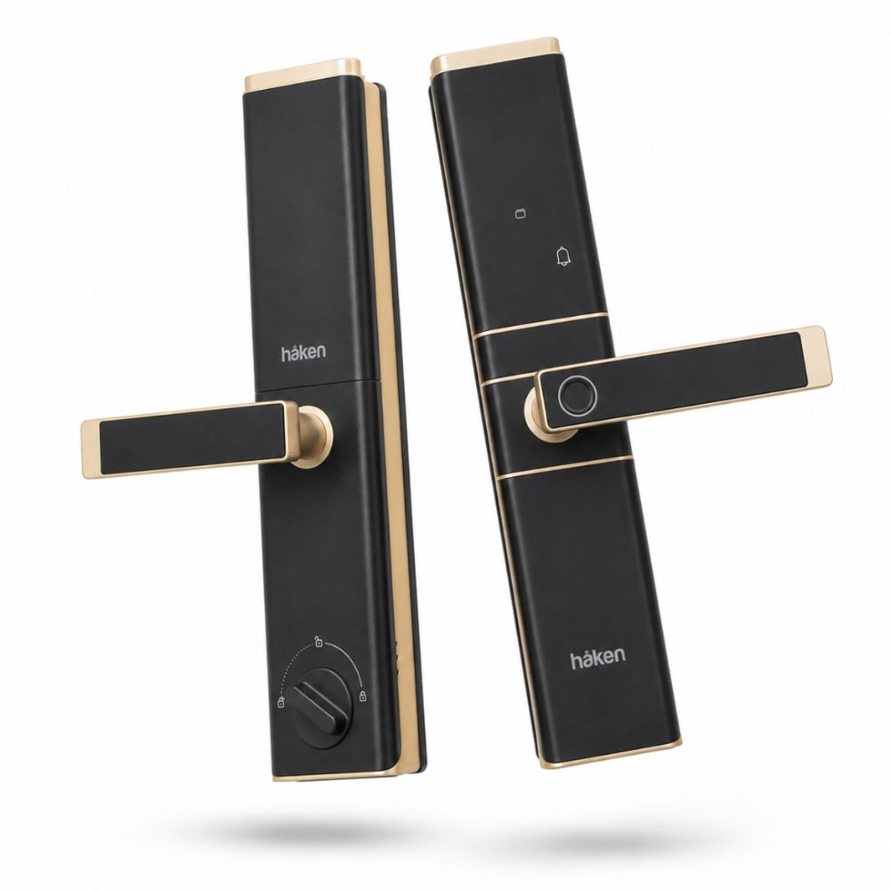 HDLE-ARYA Smart Mortise Door Lock (Gold)| 5-Way Access | Fingerprint, RFID Card, Touch Pad, Mechanical Key & WiFi App