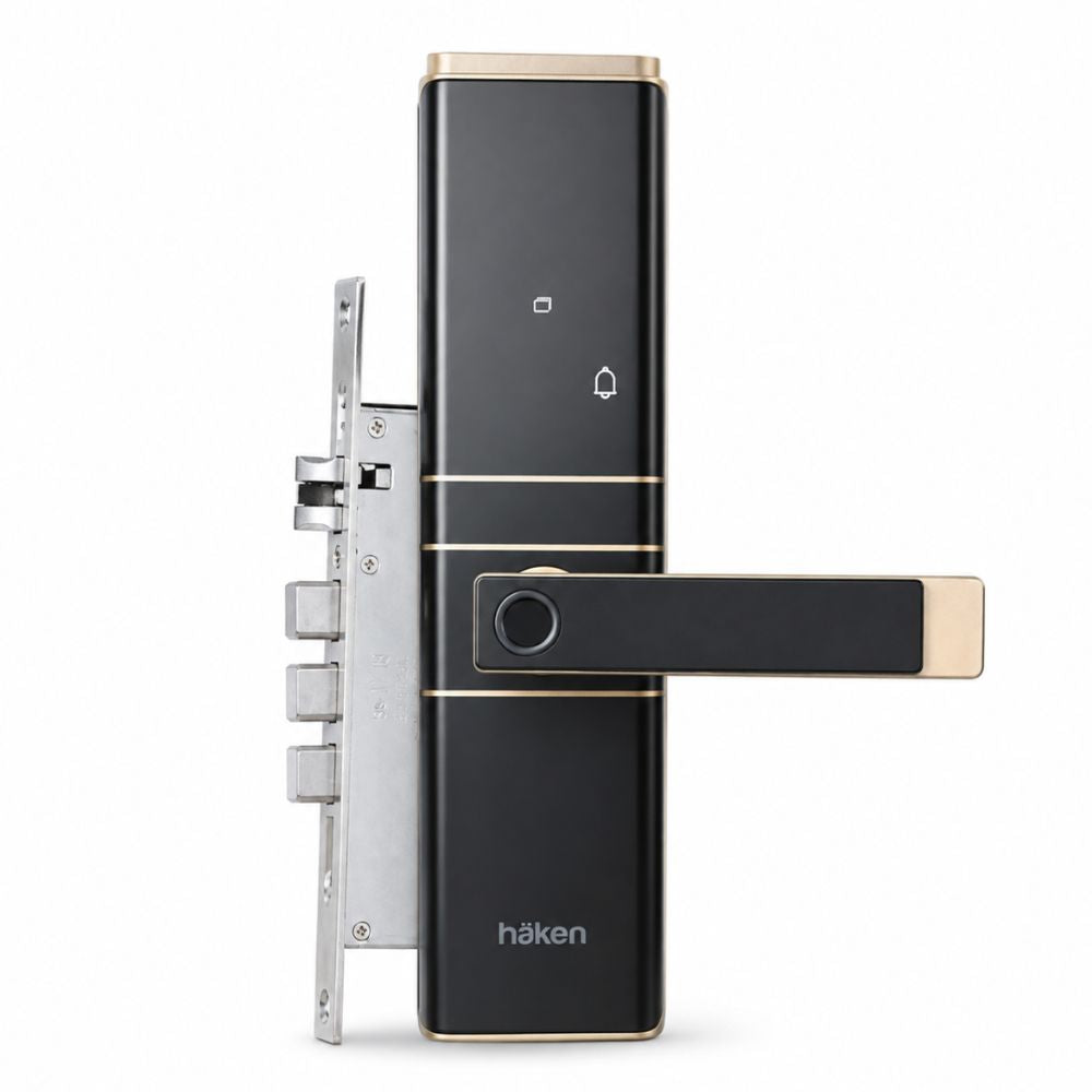 HDLE-ARYA Smart Mortise Door Lock (Gold)| 5-Way Access | Fingerprint, RFID Card, Touch Pad, Mechanical Key & WiFi App