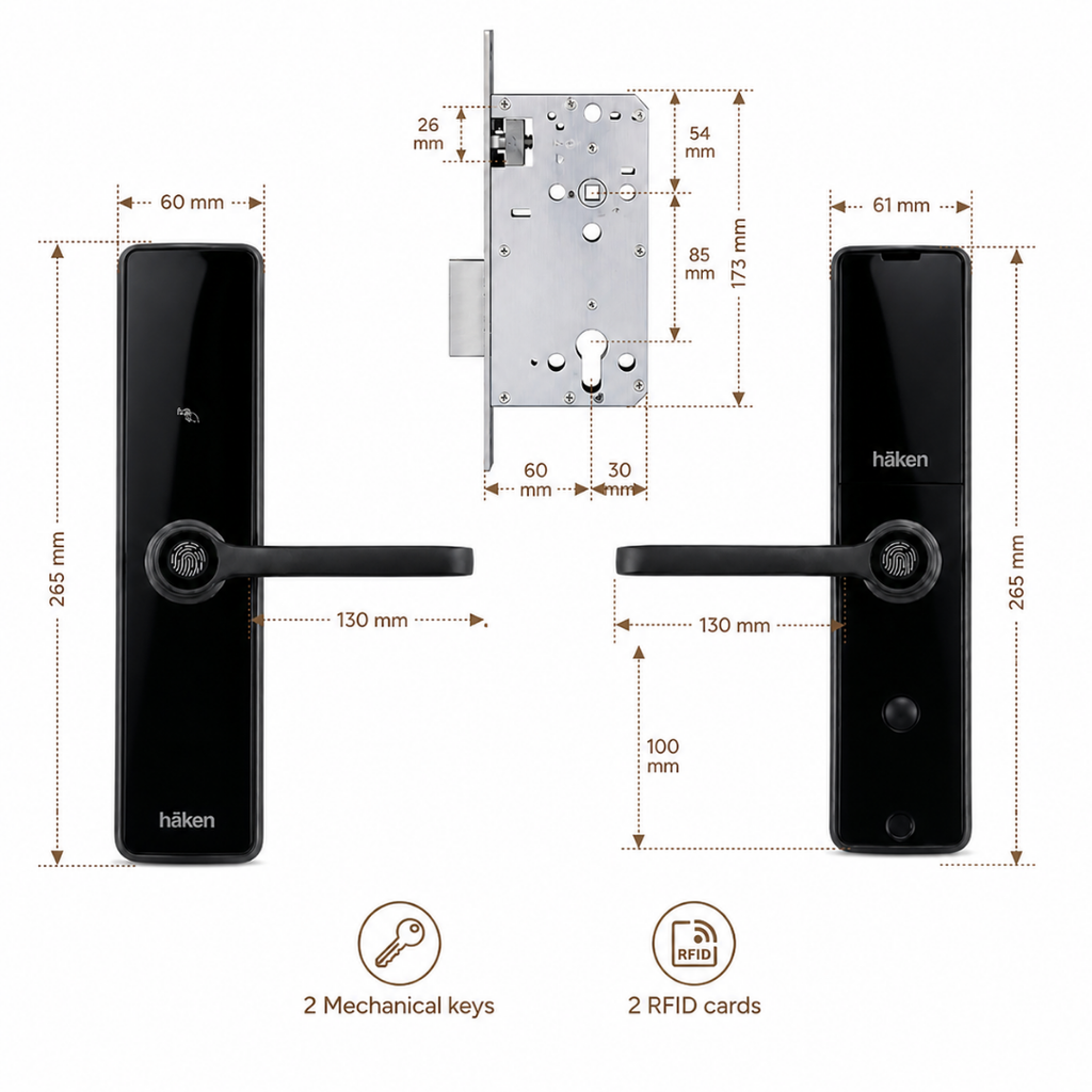 Mortise Lock (HDLE-REVVO) - BLACK