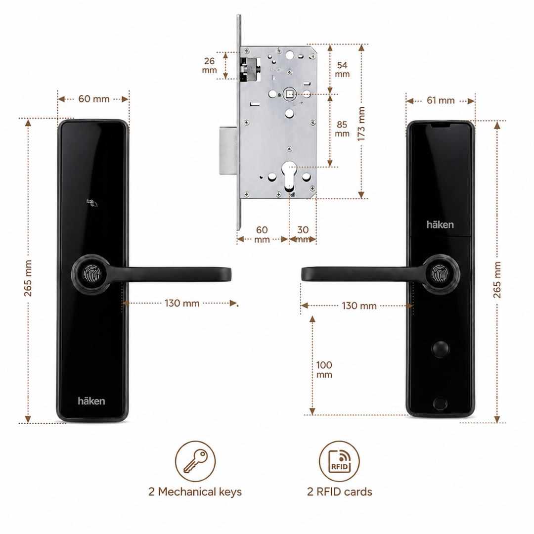 Mortise Lock (HDLE-REVVO) - BLACK