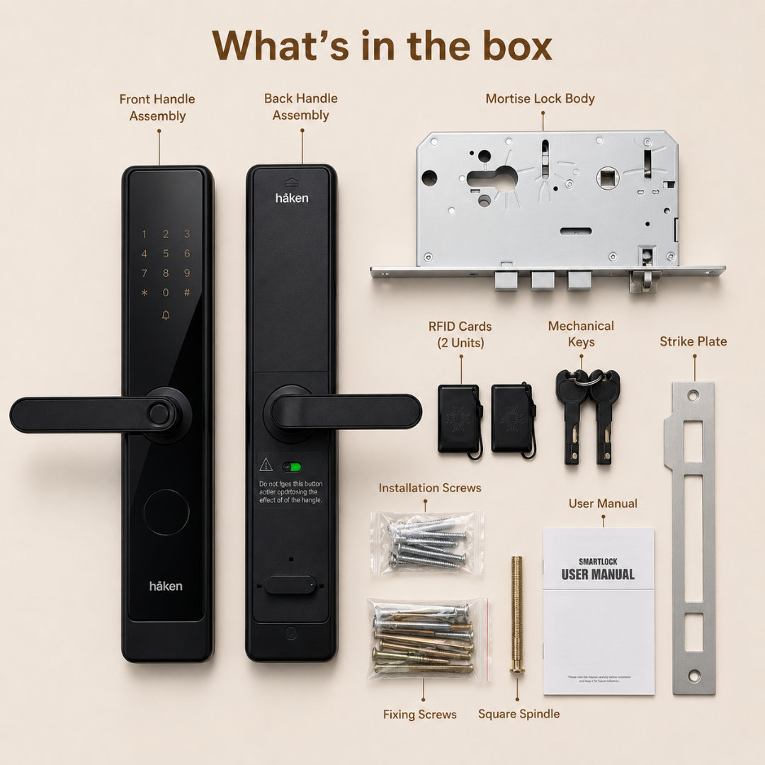 Mortise Lock 5 Way (HDL-M61) - MATT BLACK