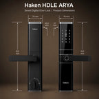 HDLE-ARYA Smart Mortise Door Lock (Black)| 5-Way Access | Fingerprint, RFID Card, Touch Pad, Mechanical Key & WiFi App