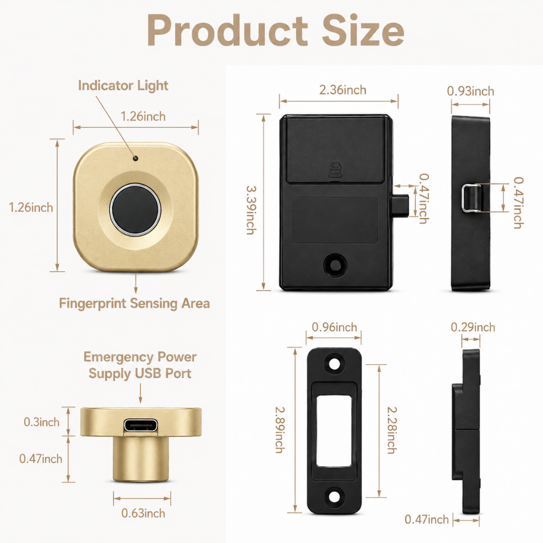 Digital Furniture Smart Lock (CANDY) - Matt Gold