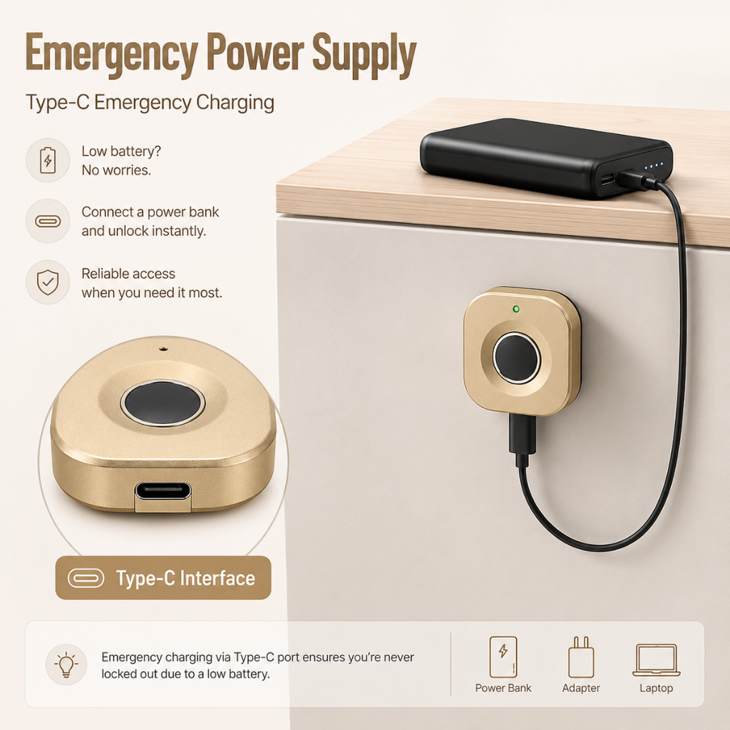Digital Furniture Smart Lock (CANDY) - Matt Gold