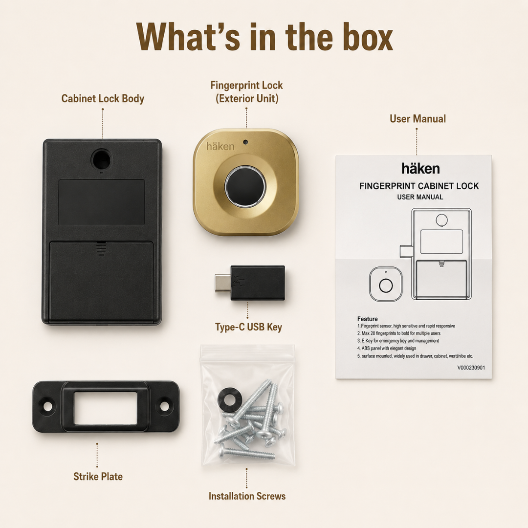 Digital Furniture Smart Lock (CANDY) - Matt Gold