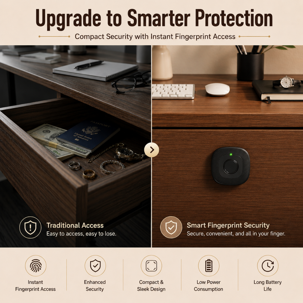 Digital Furniture Smart Lock (CLIP) - Black