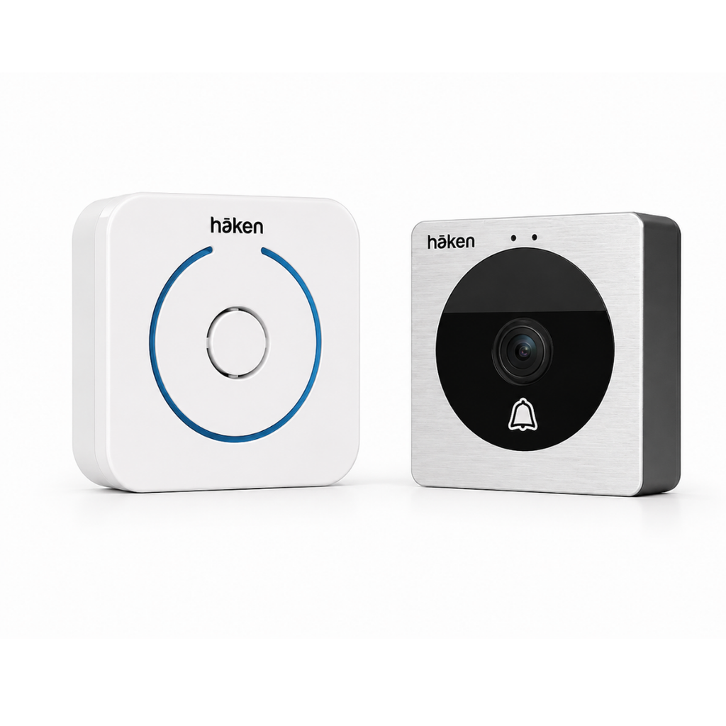 WiFi Video Door Bell Camera | 2.4G WiFi Smart Door Phone | Motion Sensing & Night Vision | App-Based Mobile Access & Intercom | Remote Unlock Support | White