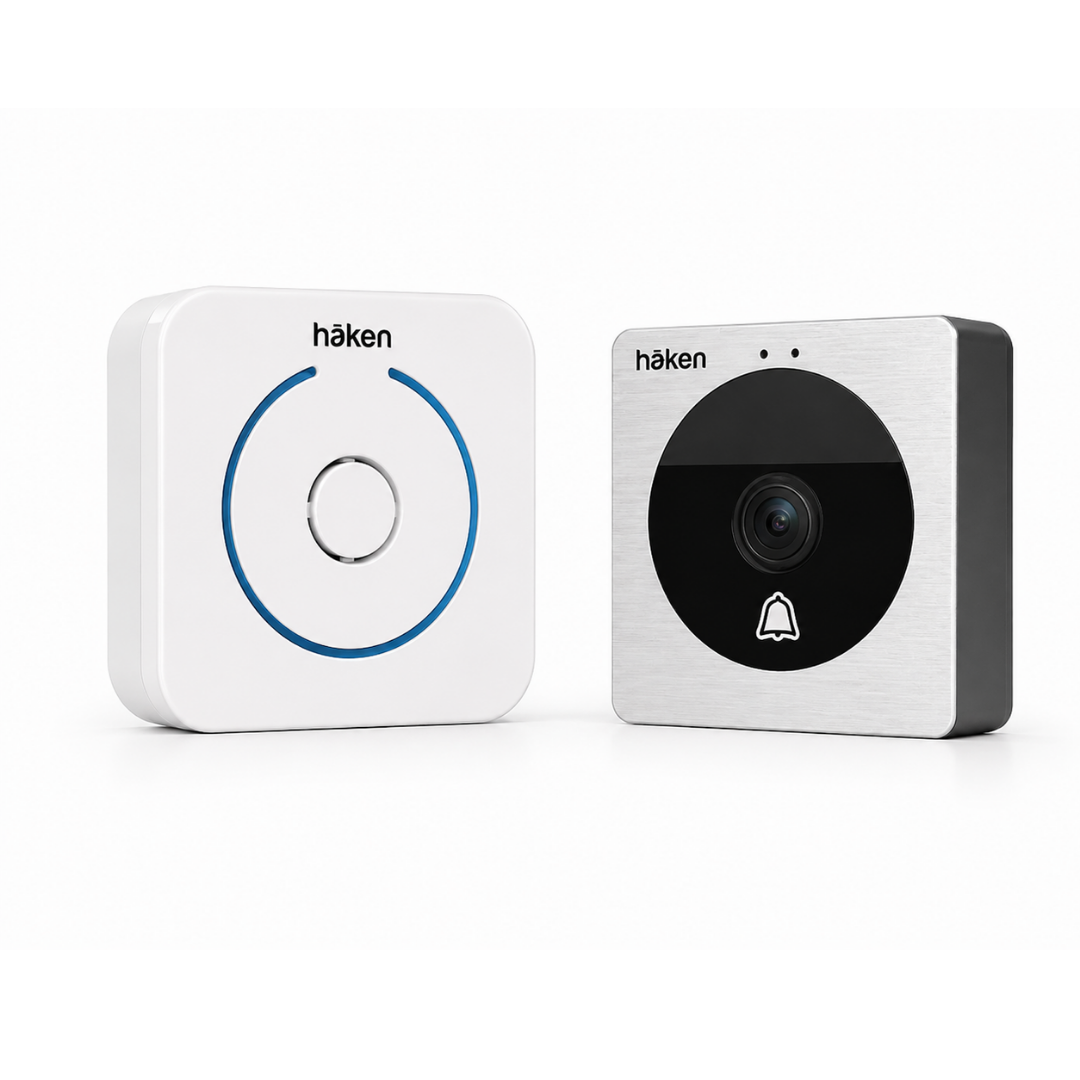 WiFi Video Door Bell Camera | 2.4G WiFi Smart Door Phone | Motion Sensing & Night Vision | App-Based Mobile Access & Intercom | Remote Unlock Support | White