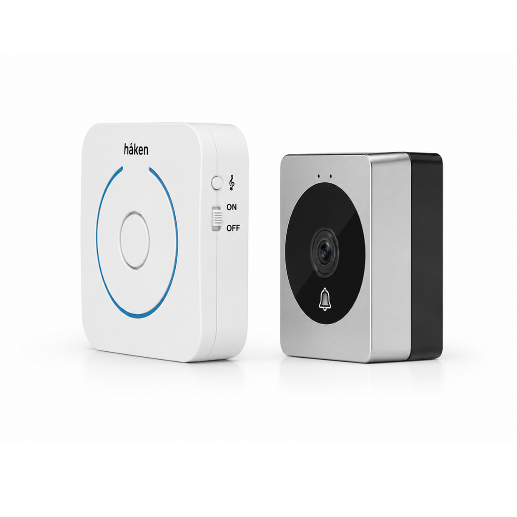 WiFi Video Door Bell Camera | 2.4G WiFi Smart Door Phone | Motion Sensing & Night Vision | App-Based Mobile Access & Intercom | Remote Unlock Support | White