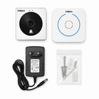 WiFi Video Door Bell Camera | 2.4G WiFi Smart Door Phone | Motion Sensing & Night Vision | App-Based Mobile Access & Intercom | Remote Unlock Support | White