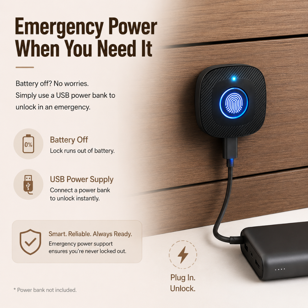 Digital Furniture Smart Lock (CLIP) - Black
