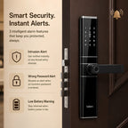 HDLE-ARYA Smart Mortise Door Lock (Black)| 5-Way Access | Fingerprint, RFID Card, Touch Pad, Mechanical Key & WiFi App