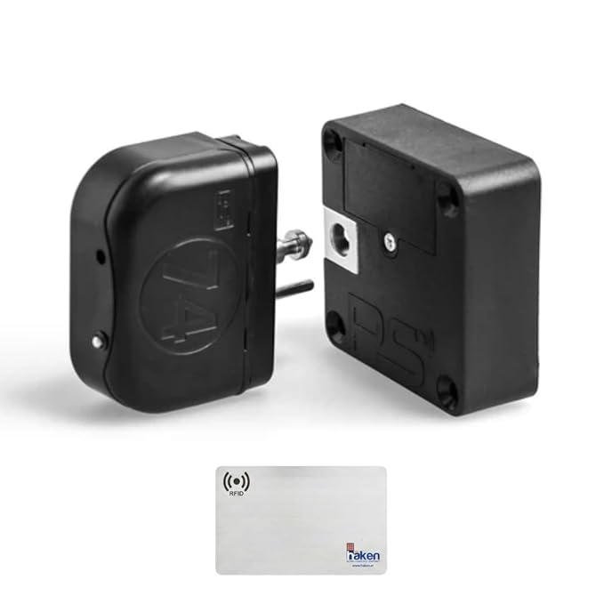 Solo Invisible RFID Lock for Sliding & Swing Doors | Digital Furniture Lock with RFID Card Access | Auto Locking | Low Battery Indicator | Black
