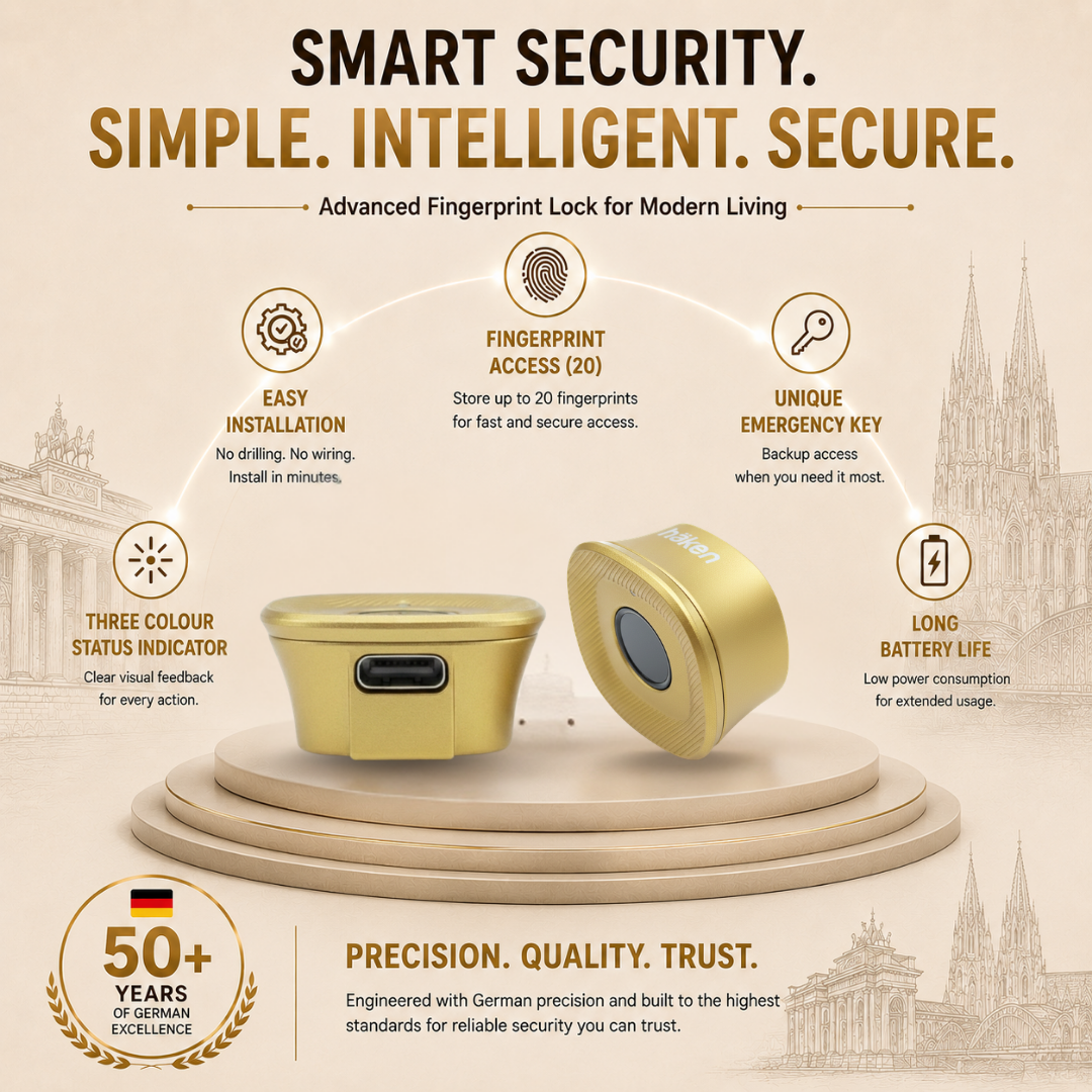 Digital Furniture Smart Lock (CLIP) - Gold