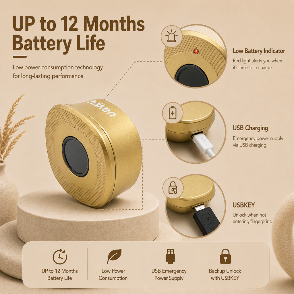 Digital Furniture Smart Lock (CLIP) - Gold
