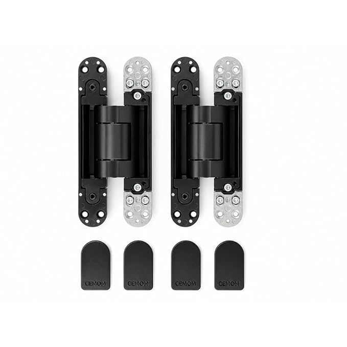 Cemom Estetic 150A Concealed Door Hinge | 150kg Load Capacity | Heavy Duty 3D Adjustable Hinge for Wooden, Steel & Aluminum Doors | 180° Opening | Irish Black