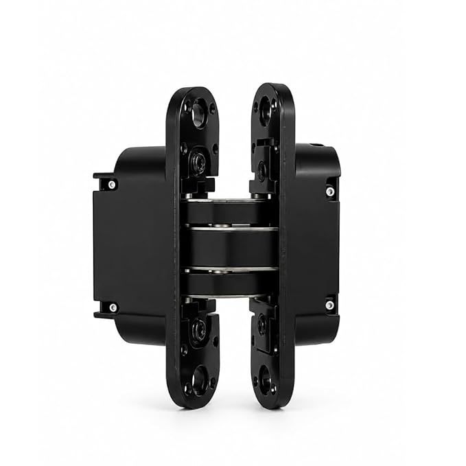 Cemom Estetic 80A Concealed Door Hinge | 80kg Load Capacity | 3D Adjustable Hinge for Wooden, Steel & Aluminum Doors | 180° Opening | Irish Black | Irish Black