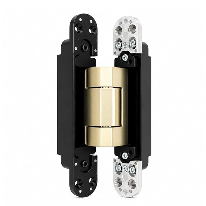 Cemom Estetic 150A Concealed Door Hinge | 150kg Load Capacity | Heavy Duty 3D Adjustable Hinge for Wooden, Steel & Aluminum Doors | 180° Opening | Venetian Gold