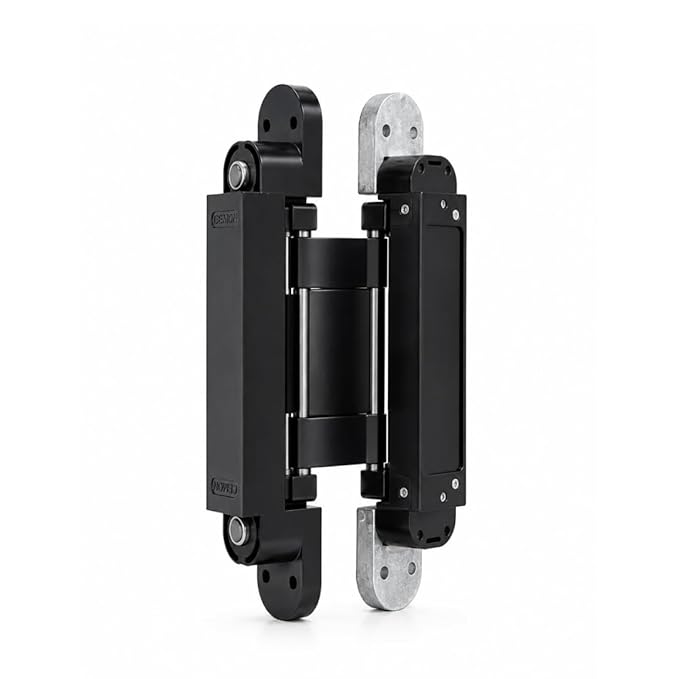 Cemom Estetic 150A Concealed Door Hinge | 150kg Load Capacity | Heavy Duty 3D Adjustable Hinge for Wooden, Steel & Aluminum Doors | 180° Opening | Irish Black