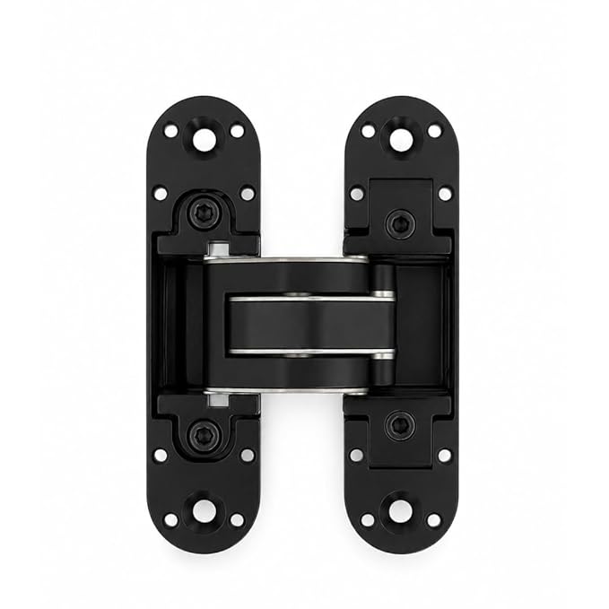 Cemom Estetic 80A Concealed Door Hinge | 80kg Load Capacity | 3D Adjustable Hinge for Wooden, Steel & Aluminum Doors | 180° Opening | Irish Black | Irish Black