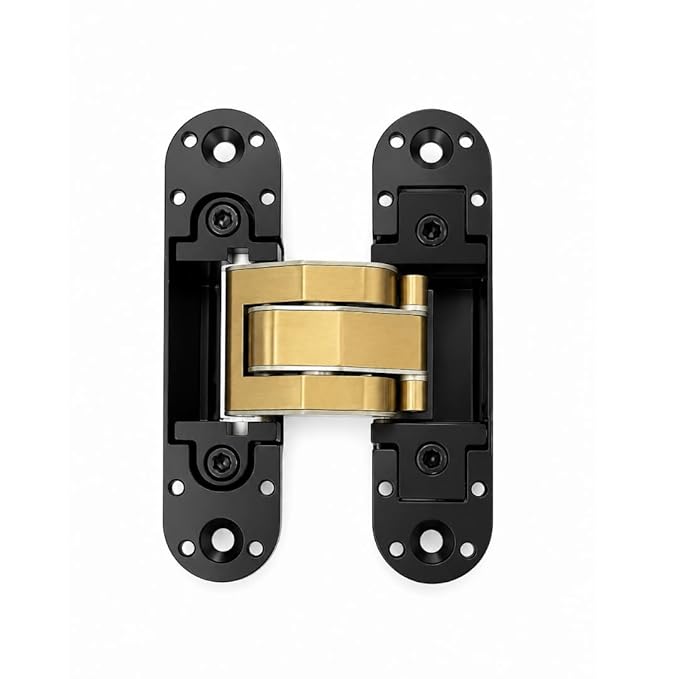 Cemom Estetic 80A Concealed Door Hinge | 80kg Load Capacity | 3D Adjustable Hinge for Wooden, Steel & Aluminum Doors | 180° Opening | Irish Black | Roman Bronze