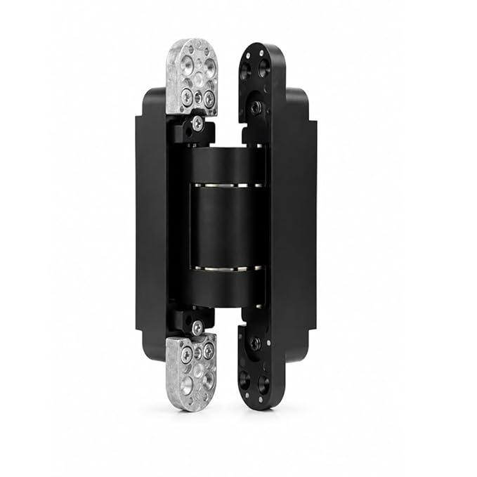 Cemom Estetic 150A Concealed Door Hinge | 150kg Load Capacity | Heavy Duty 3D Adjustable Hinge for Wooden, Steel & Aluminum Doors | 180° Opening | Irish Black