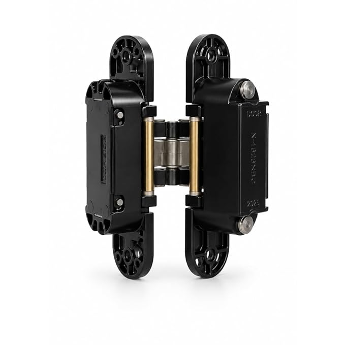 Cemom Estetic 80A Concealed Door Hinge | 80kg Load Capacity | 3D Adjustable Hinge for Wooden, Steel & Aluminum Doors | 180° Opening | Irish Black | Roman Bronze