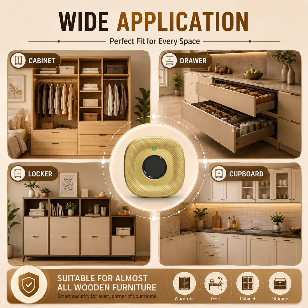 Digital Furniture Smart Lock (CLIP) - Gold