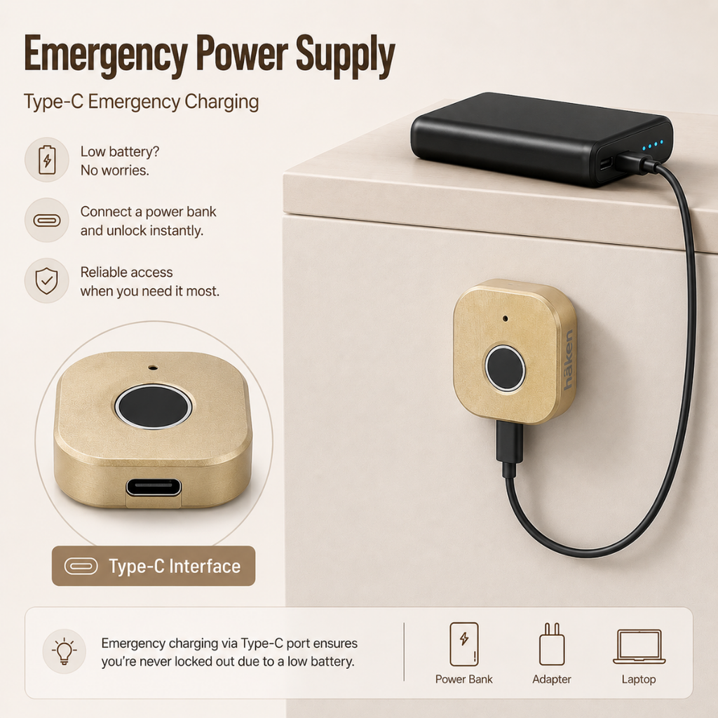 Digital Furniture Smart Locks (Clove) Gold