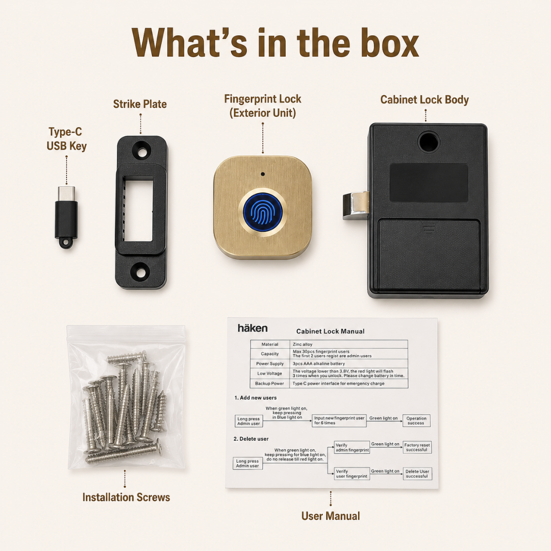Digital Furniture Smart Locks (Clove) Gold