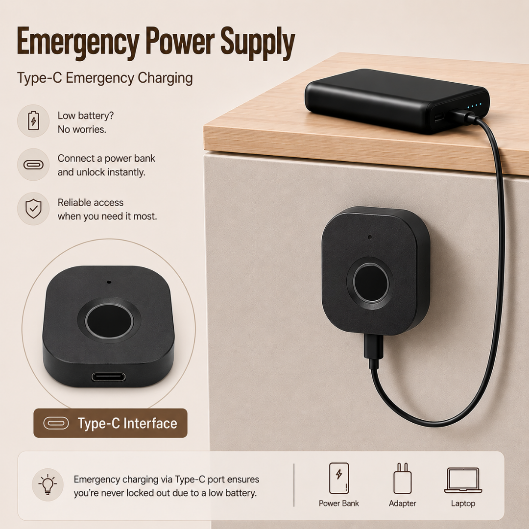 Digital Furniture Smart Locks (Clove) Black