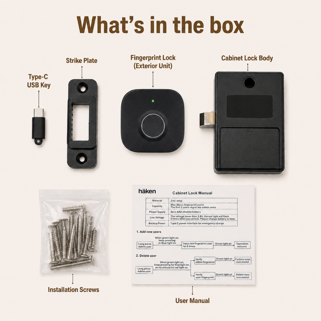 Digital Furniture Smart Locks (Clove) Black