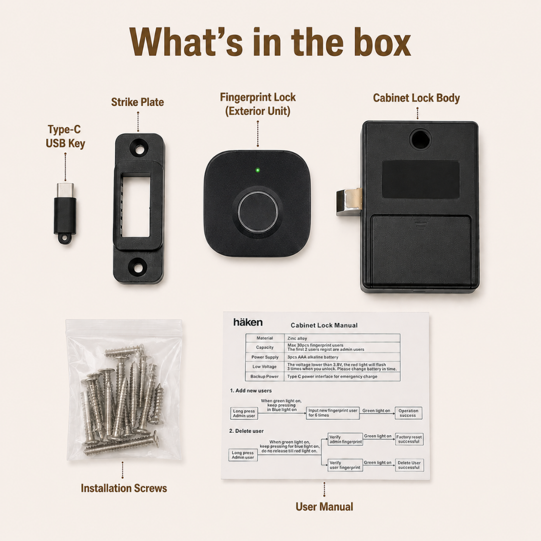 Digital Furniture Smart Locks (Clove) Black