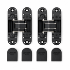 Cemom Estetic 80A Concealed Door Hinge | 80kg Load Capacity | 3D Adjustable Hinge for Wooden, Steel & Aluminum Doors | 180° Opening | Irish Black | Irish Black