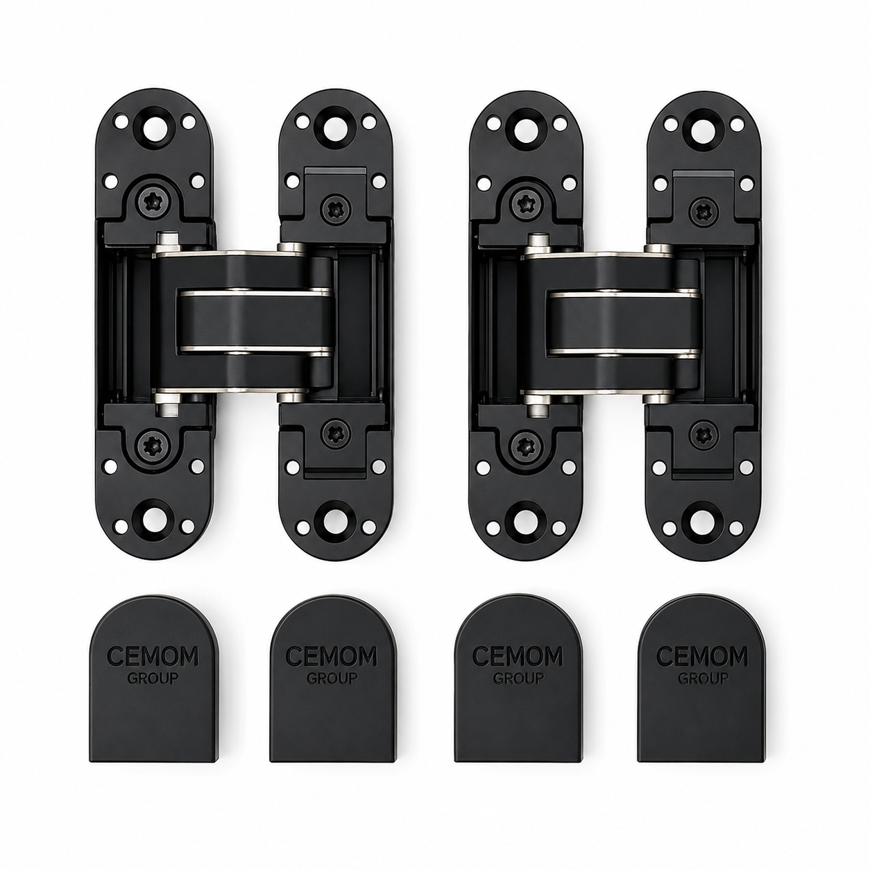 Cemom Estetic 80A Concealed Door Hinge | 80kg Load Capacity | 3D Adjustable Hinge for Wooden, Steel & Aluminum Doors | 180° Opening | Irish Black | Irish Black