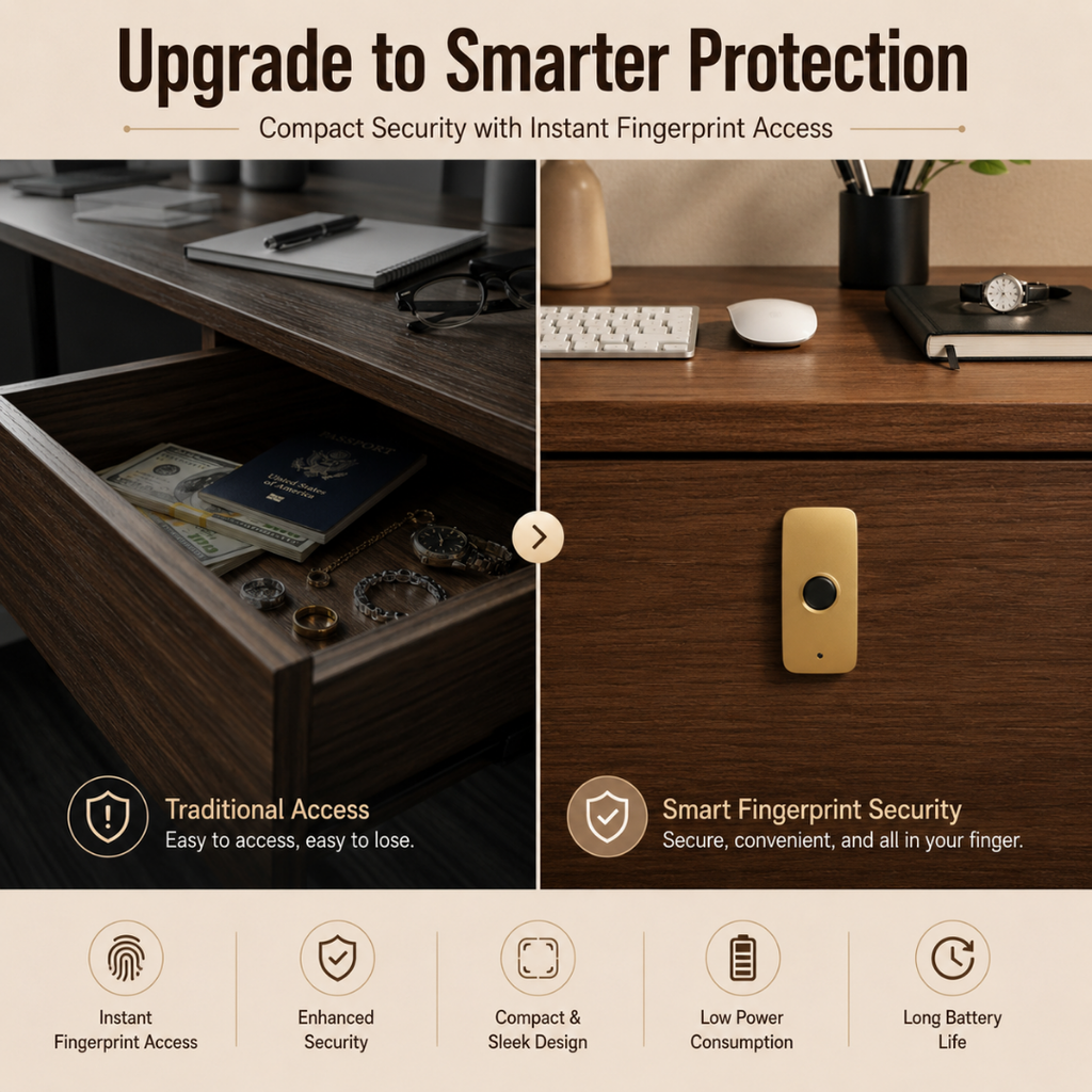 Digital Furniture Smart Lock (CURVY) - GOLD