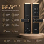 HDLE-ARYA Smart Mortise Door Lock (Gold)| 5-Way Access | Fingerprint, RFID Card, Touch Pad, Mechanical Key & WiFi App