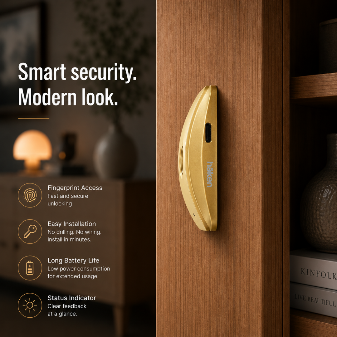 Digital Furniture Smart Lock (CURVY) - GOLD