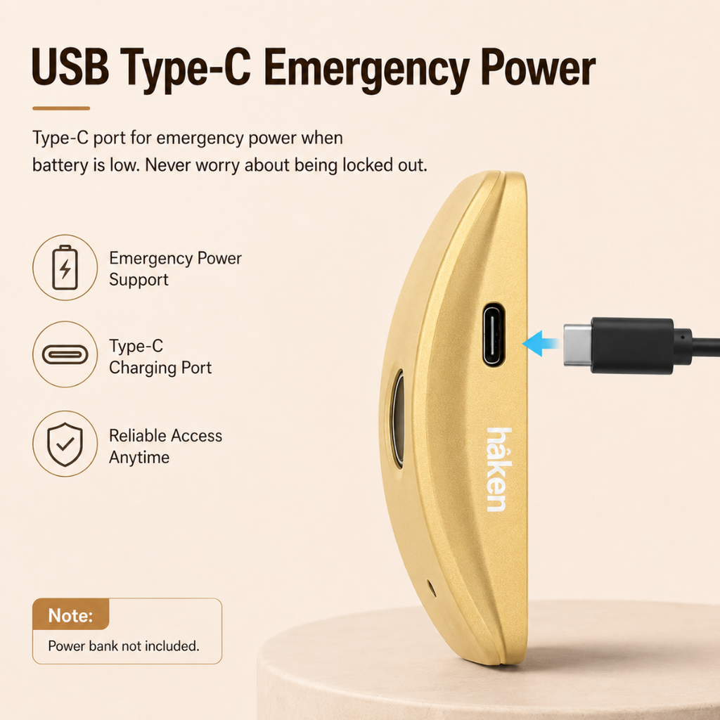 Digital Furniture Smart Lock (CURVY) - GOLD