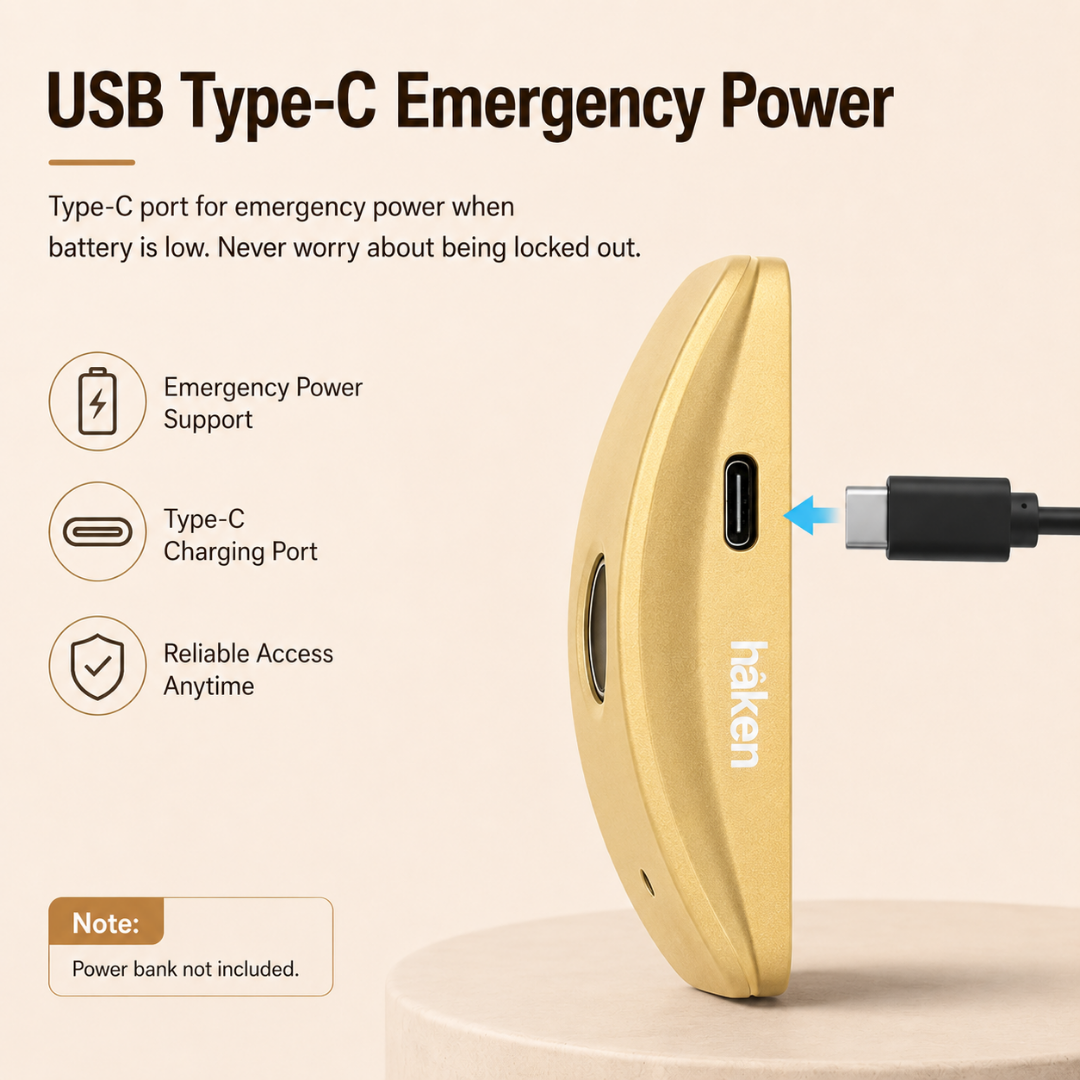 Digital Furniture Smart Lock (CURVY) - GOLD