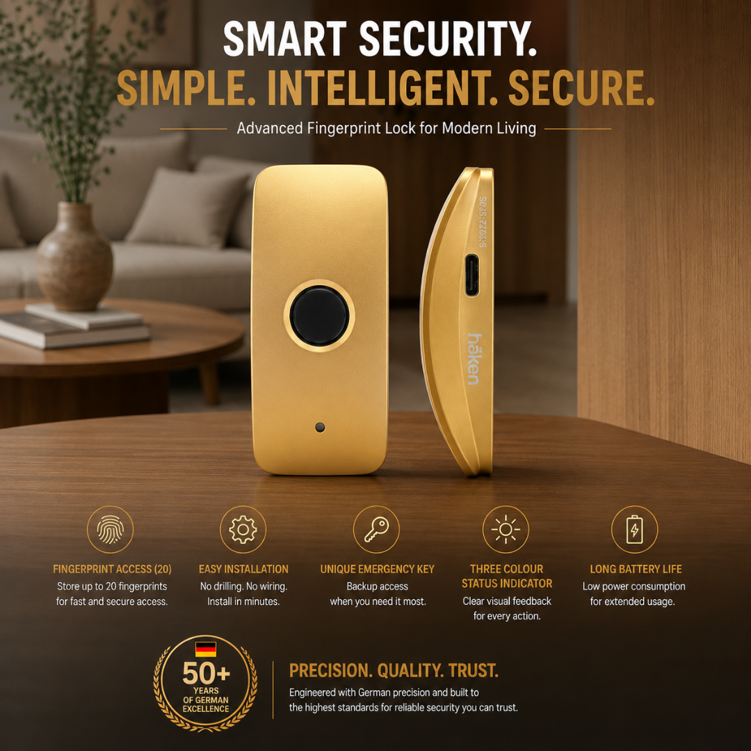 Digital Furniture Smart Lock (CURVY) - GOLD