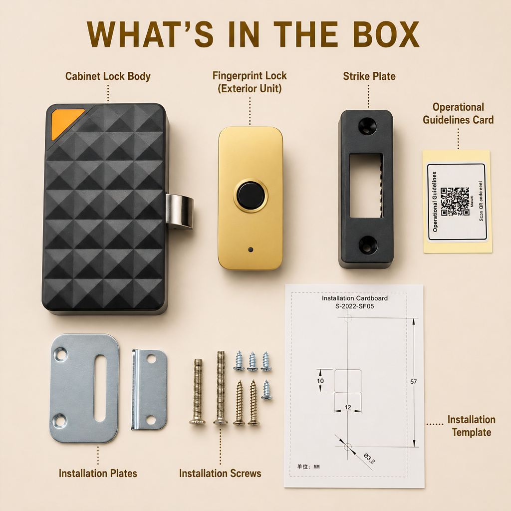 Digital Furniture Smart Lock (CURVY) - GOLD