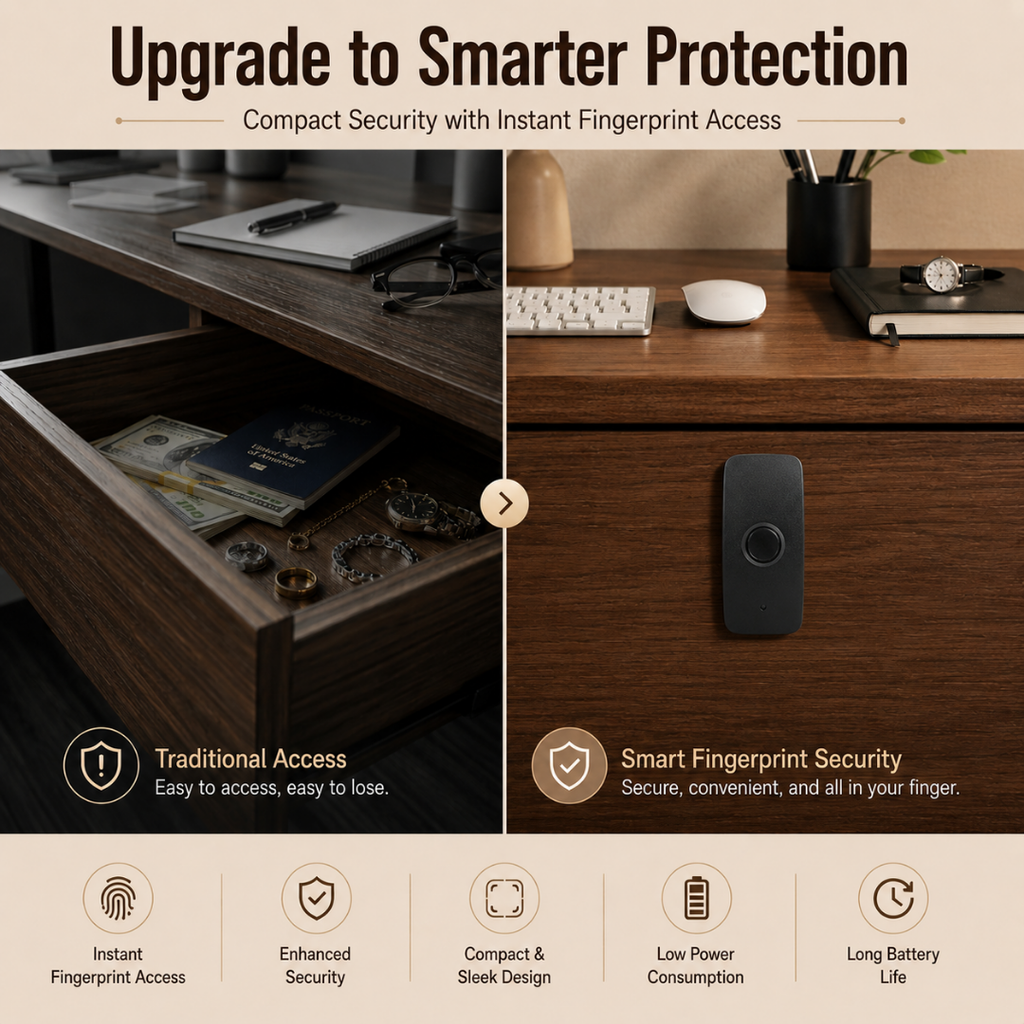 Digital Furniture Smart Lock (CURVY) - BLACK