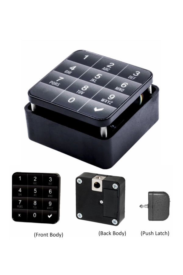 Keypad Lock with Password Access for Swing & Sliding Doors | Digital Furniture Lock | Auto Locking | Low Battery Indicator | Black